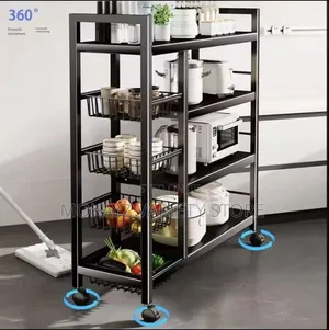 5 Tiers Black Heavy Duty Metal Foldable Storage Shelf