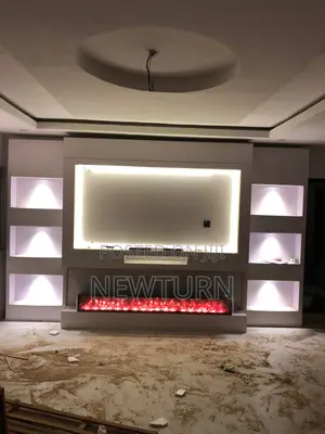 Luxury Tv Console With Led Fireplace.
