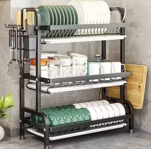 3layer Plate Rack/ Dish Drainer Black