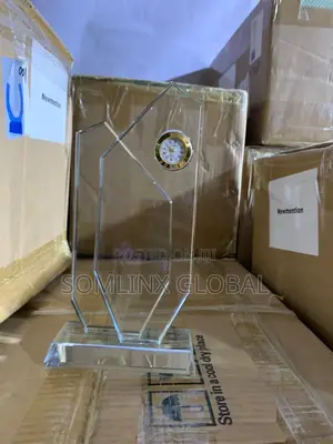 Clock 2 Glass Plaque