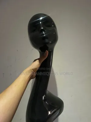 Black Long Female Mannequin Head