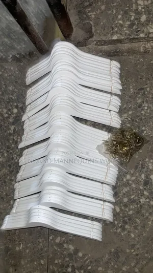 White Wooden Hangers For Shirts And Tops With Golden Hook