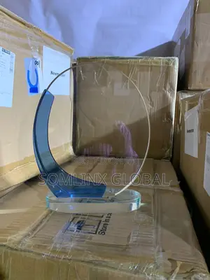 Glass Plaque, Circle and Sided Blue