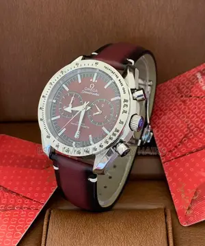 Omega Chronograph Leather Strap Wristwatch