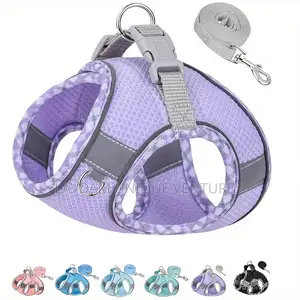 Reflective Plaid Pet Chest Harness and Leash for Small Medium Dogs