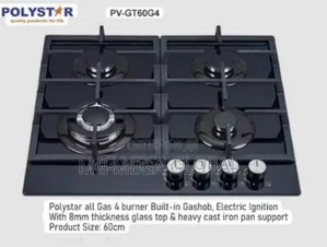 Polystar Built-in 60cm 4 Burner Gas Cooker