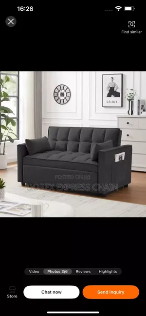 Stylish Sofa Bed. Space-Saving Convertible Sofa