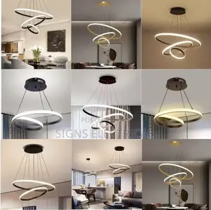 Menvix Modern Pendant Lamp Led Rings Circle Hanging Chandelier