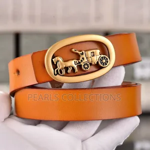 Orange and White Color Leather Belts