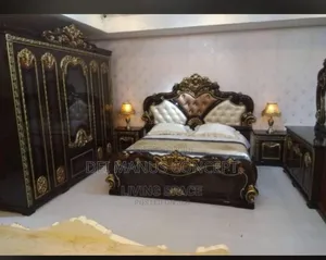 Royal Bedframe, Wardrobe, Dressing Mirror, and 2 Side Drawers