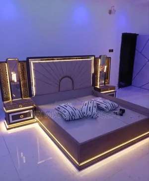 Royal Bedframe, Wardrobe, Dressing Mirror, 2 Side Drawers With Light