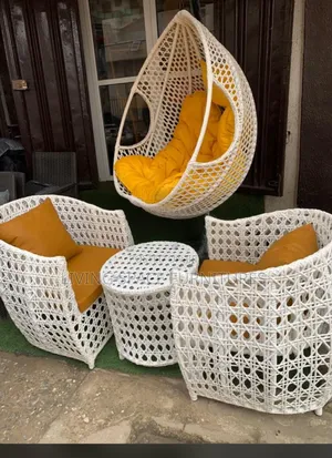 Rattan Outdoors Me and You Chairs With Table and Swing Chair