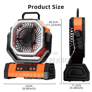Portable Rechargeable Desk Fan With 20000mah Battery And Led Light