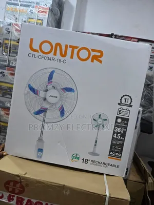 Lontor Rechargeable Standing Fan 18inch Long Lasting