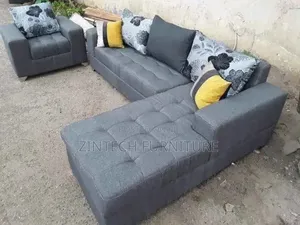 Executive Gray Color 7 Seater L Shaped Sofas and a Single Seater