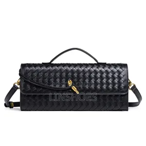 Hot-Selling Handmade Woven Soft Leather Bag Wholesale Retail Clutch