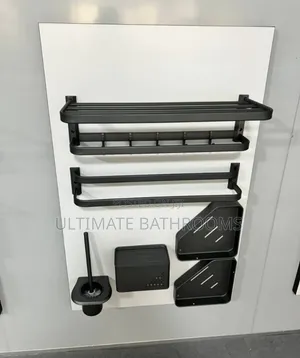 Black Set of Quality Bathroom Accessories