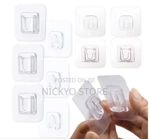 Transparent Adhesive Wall Hooks (Double-Sided Design)