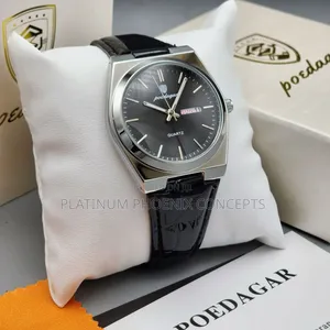 Poedagar Leather Strap Watch Full Boxed With a Bag