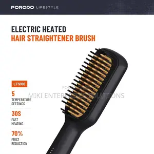 Porodo Lifestyle 30w Hair Straightening Brush - Black