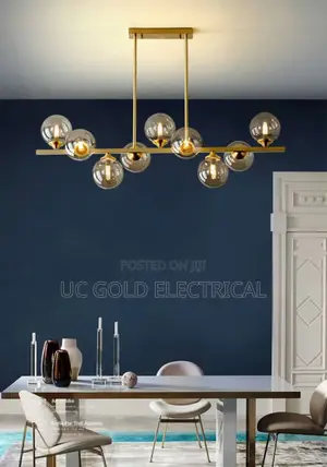 Nordic Modern Dining Room Pendantlight Gold Glass Ball 8 Heads Hanging