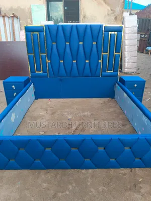 Quality 6x6ft Padded Bedframe With Two Sides Drawer (Quality Leather)