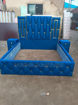 Quality 6x6ft Padded Bedframe With Two Sides Drawer (Quality Leather)