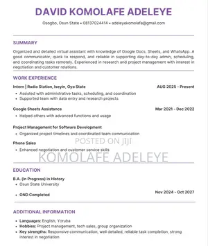 Computing IT CV