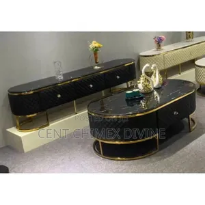 Black Executive Tv Console Set