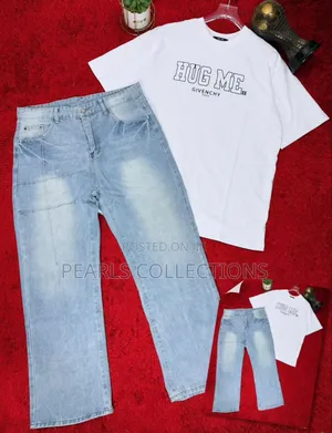 Blue Denim Trouser and White Designer Top