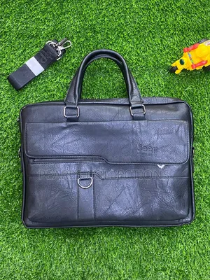 Laptop/Office Black Leather Bags for Men