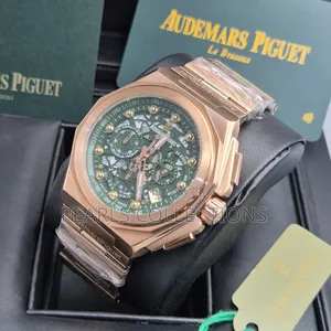 Ap Automatic Luxury Gold Chain Watch (Green Face Dial)