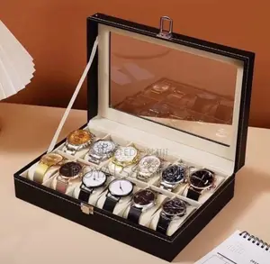 Wrist Watch Storage Box - Elegant Leather Case With Velvet Interior