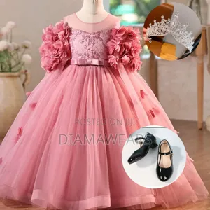Pink Ceremonial Special Event Full Ball Gown