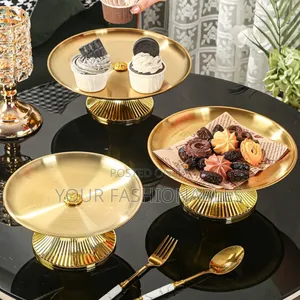 Gold Plate Cake and Food Display Stand