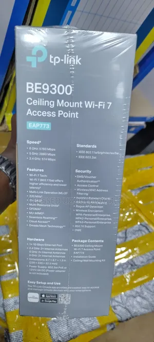 Tplink Eap773 Wifi 7 Omada Celling Mount Wireless Access Point Be9300