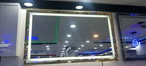 120x70cm Gold Frame Mirror With Bluetooth