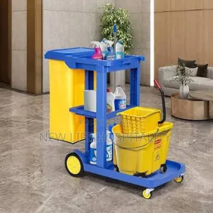 Janitors Cleaning Cart With Vinyl Bag