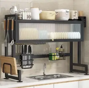 Over the Sink Countertop Dustproof Dish Rack