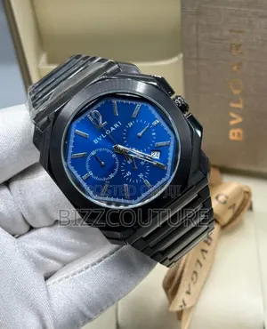 Original Bvlgari Black Stainless Steel Calendar Quartz Watch in Store