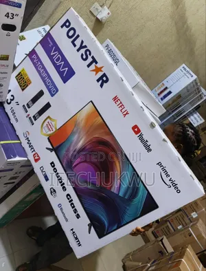 Original Polystar Tv 43" Double Glass With 2 Remote Control Full Hd
