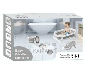 5 in 1 Newborn Toddler Foldable Bathtub With Silicone Baby Bather