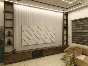 Tv Wall Console Unit With Flutted Panel