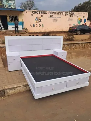 Standard 4x6 White Bedframe Cabinet