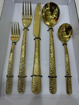 High Quality Gold Stone Design Cutlery Set
