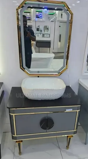 80cm Stainless Steel Black and Gold Dinning Cabinet Basin