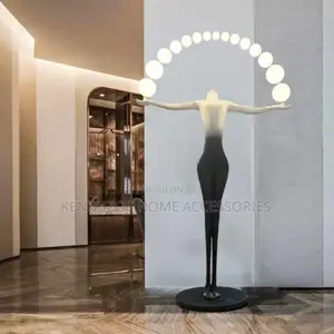 Artistic Led Floor Lamp Humanoid Sculpture Base Modern Light