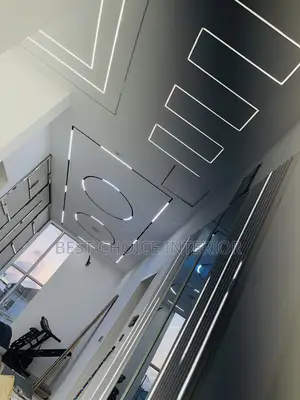Pop Ceiling With Lighting and Wall Design