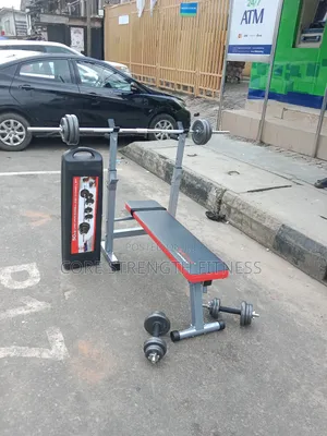 Neo Sports Weight Lifting Bench Press With 50kg Barbell Dumbbell Set