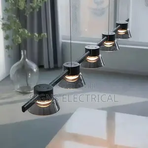 Nordic Novelty Led Chandelier Hotel Kitchen Island Smoke Gray Glass